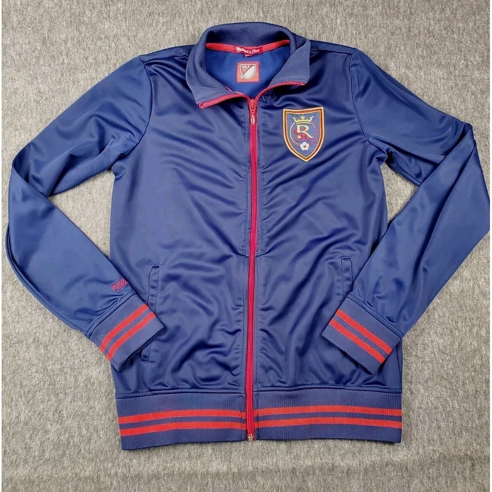 Real Salt Lake Jacket Womens Medium MLS Soccer Mitchell & Ness Full Zip Blue